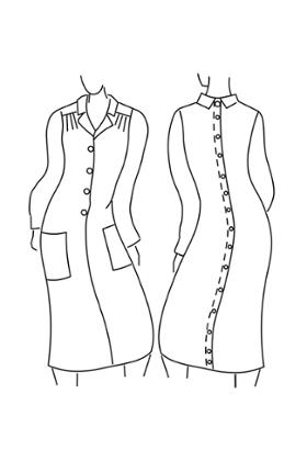 ROBE OUVERTE DOS PAR PRESSIONS