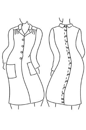 ROBE OUVERTE DOS PAR PRESSIONS