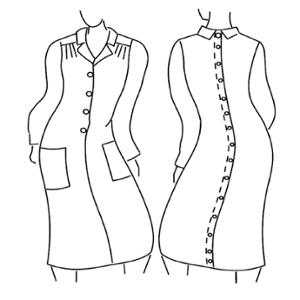ROBE OUVERTE DOS PAR PRESSIONS