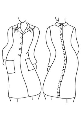 ROBE OUVERTE DOS PAR PRESSIONS