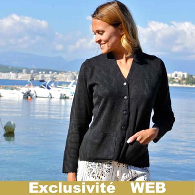 GILET COL POINTE