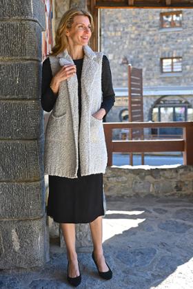 VESTE LONGUE SANS MANCHE