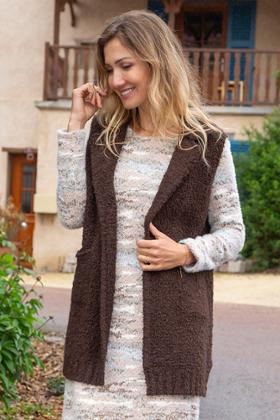 VESTE LONGUE SANS MANCHES