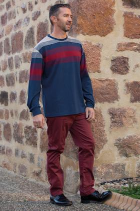 TSHIRT ML CROISE DOS COTON