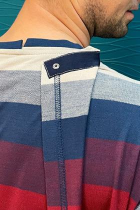 TSHIRT ML CROISE DOS COTON