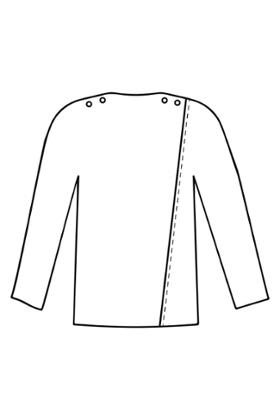 TSHIRT ML CROISE DOS COTON