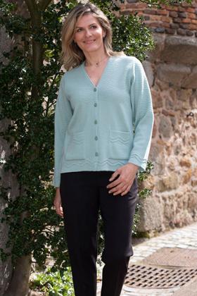GILET COL POINTE