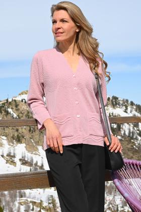 GILET COL POINTE