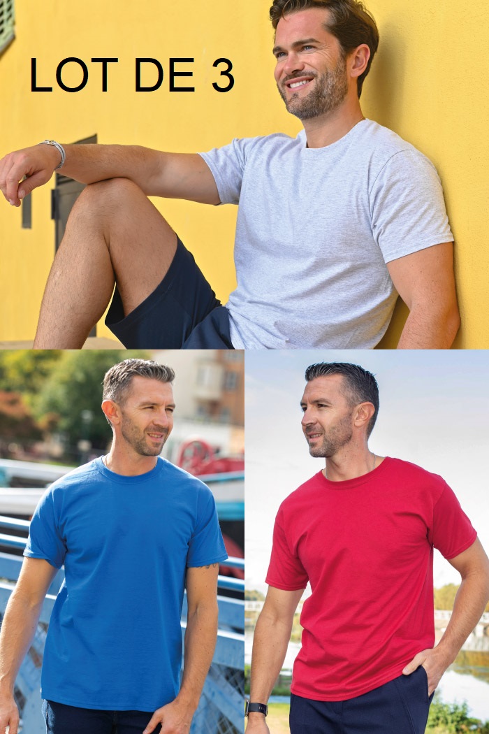 LOT DE 3 T-SHIRTS COTON
