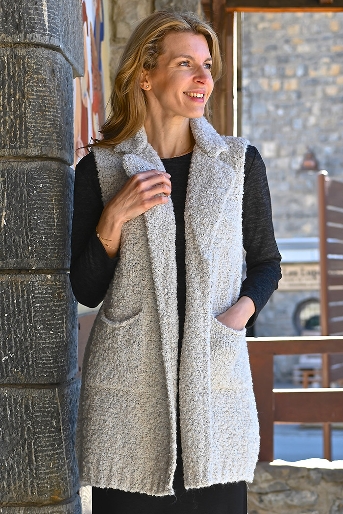 VESTE LONGUE SANS MANCHE