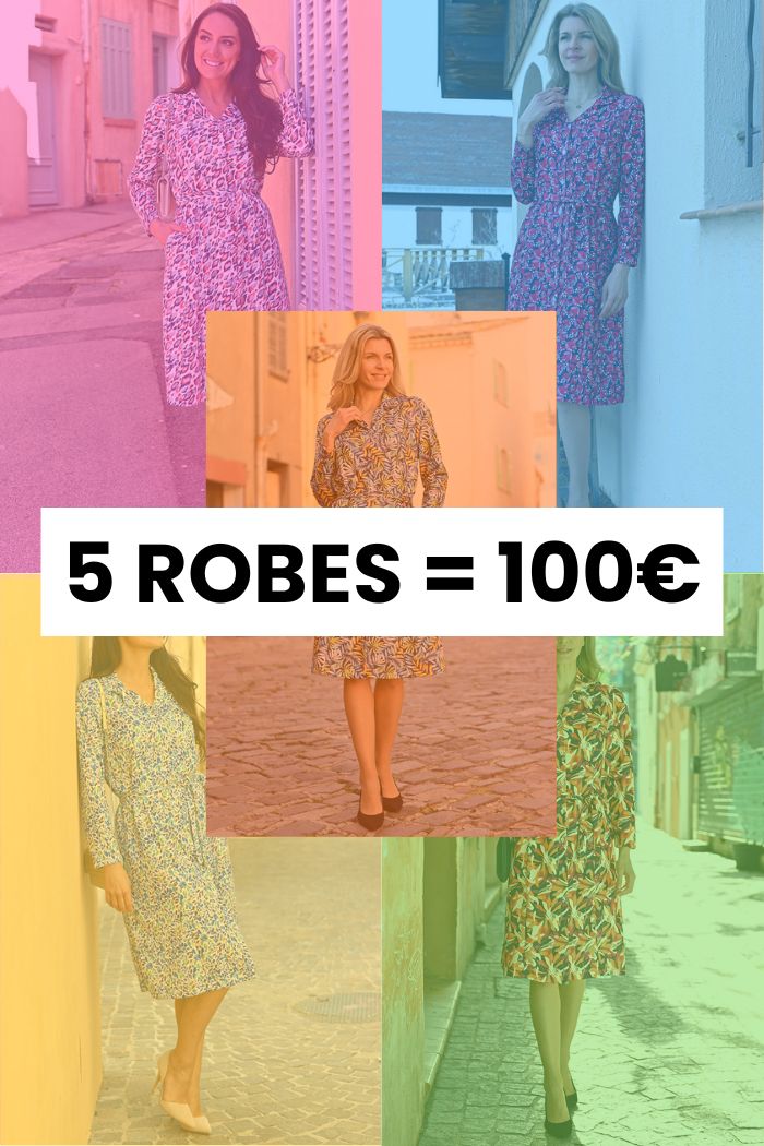 LOT DE 5 ROBES BOUTONS PROMO